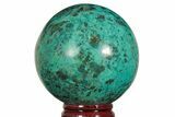 Polished Malachite & Chrysocolla Sphere - Peru #211033-1